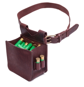 Сумка-патронташ поясная открытая на 50 патронов (кожа) Хольстер 25 лет